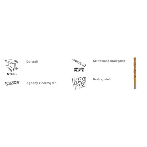 Wiertło Graphite tytanowe walcowe 7mm  (57H142) 3103084 5902062571427