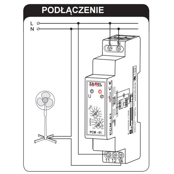 Zamel Przekaźnik czasowy 16A 1NO/NC 230V AC PCM-01 3113886 5903669021971