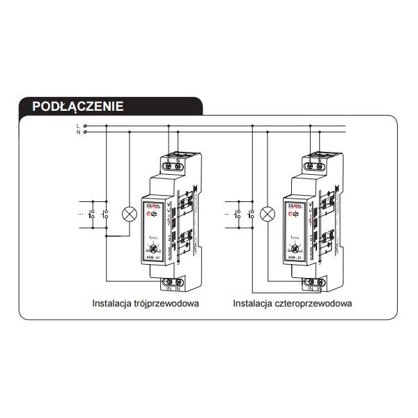 Zamel Automat schodowy 16A 48mA 1NO 230V AC ASM-01 3114394 5903669121121