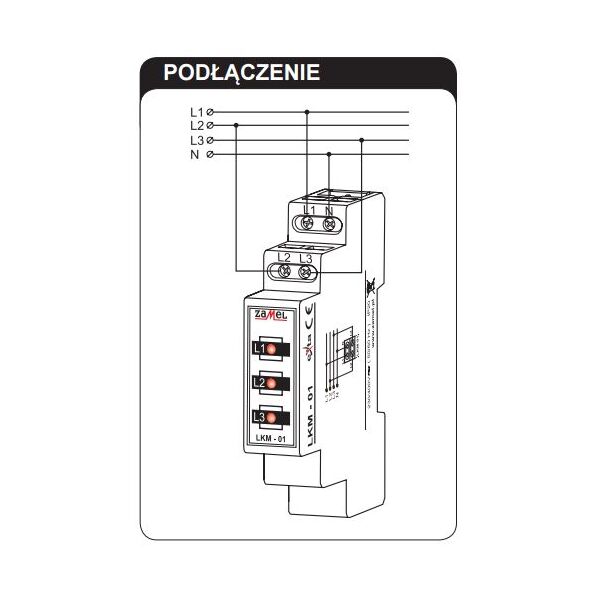 Zamel Wskaźnik zasilania LKM-01-10 1P 230V 2,8mA LKM-01-40 3114405 5903669021681
