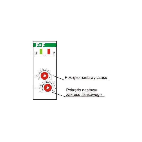 F&F Przekaźnik czasowy jednofunkcyjny 24/230V 10A - PCR-515 DUO 3115415 5908312595472