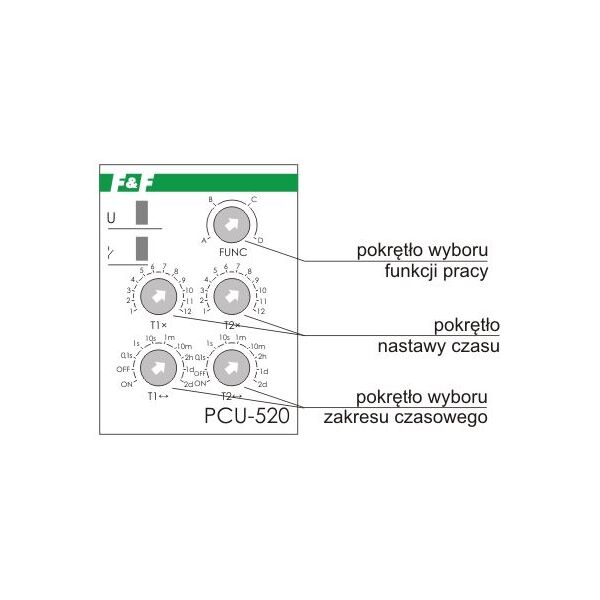 F&F Przekaźnik czasowy uniwersalny 230V 2x8A - PCU-520 3115425 5908312595427