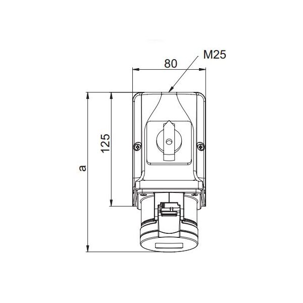 PCE Gniazdo Kombi z rozłącznikiem 0-1 32A M25 32/5 400V IP44 925-6w 3115629 5907711106425