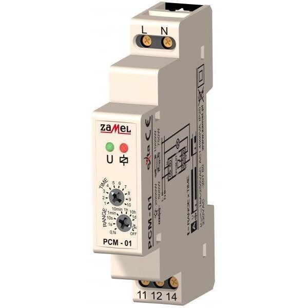 Zamel Przekaźnik czasowy 16A 1NO/NC 230V AC PCM-01 3113886 5903669021971