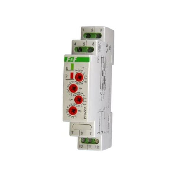 F&F Przekaźnik czasowy uniwersalny 230V 2x8A - PCU-507 3115421 5908312594413