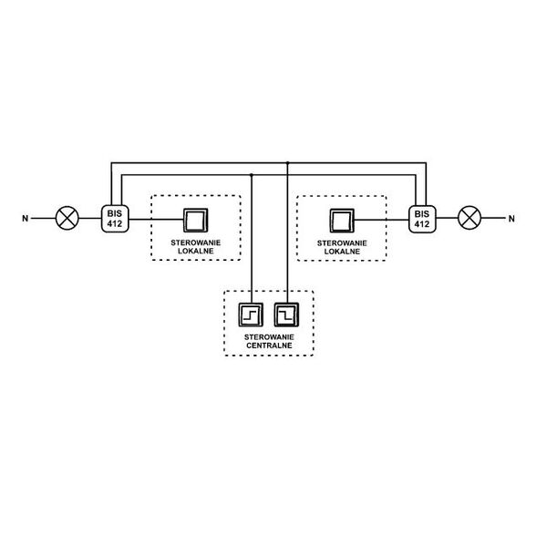 F&F Przekaźnik bistabilny grupowy 230V 10A 1 moduł - BIS-412 3115751 5908312596226