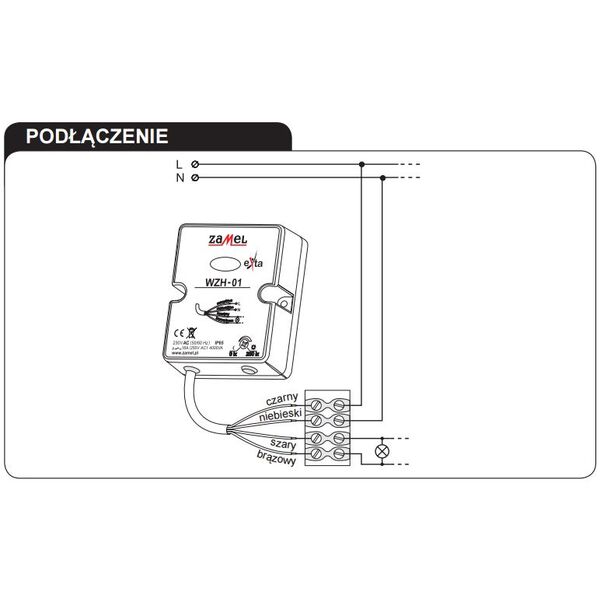 Zamel Wyłącznik zmierzchowy natynkowy z sondą 230V AC IP65 WZH-01 3116997 5903669021766