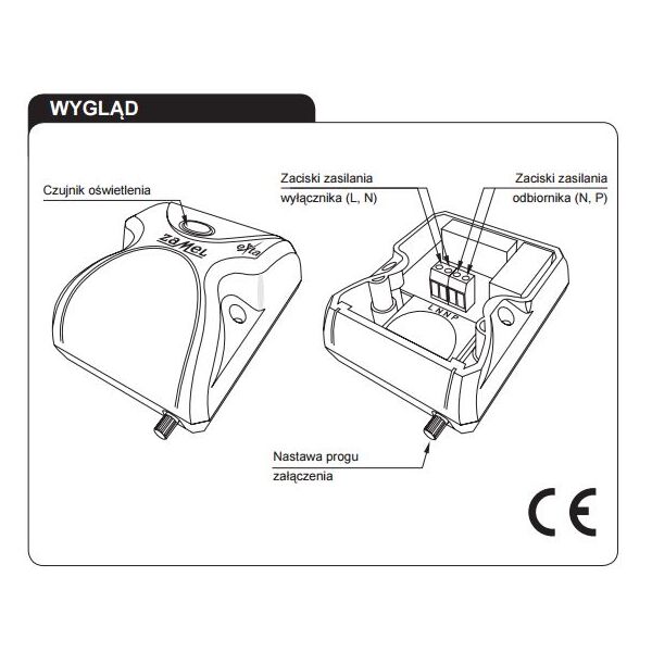 Zamel Wyłącznik zmierzchowy natynkowy z sondą 230V AC IP54 WZS-01 3116998 5903669021759