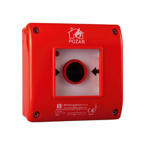 Spamel Ręczny ostrzegacz pożarowy A n/t OP1 1NO 1NC 230V OP1-W01-A11-230 3117014 5907723096578