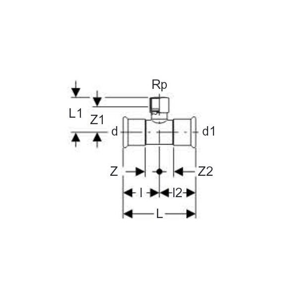 Geberit Trójnik MAPRESS C-STAHL 28mm x GW 1/2" - 21309 3123498 4024723213093
