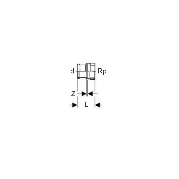 Geberit Złączka przejściowa MAPRESS KUPFER Gas Ø=22mm GW 3\\" brąz - 34687 3124788 4024723346876