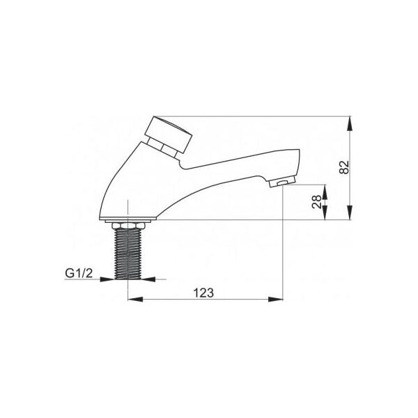 Hydroland Zawór wypływowy z otwarciem czasowym 1/2" chrom (5900308736746) 3125981 5900308736746