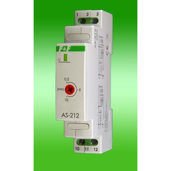 F&F Automat schodowy 230V 16A na szynę 1 moduł IP40 - AS-212 3115769 5908312592068