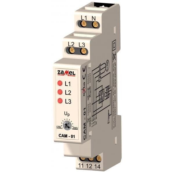 Zamel Czujnik asymetrii Faz 230/400V AC CAM-01 3117007 5903669021957