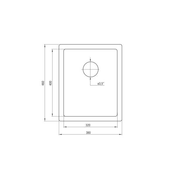 Zlewozmywak Deante Komora podblatowa 1-komorowa Corda 460x380x190mm - ZQA G10B 3135933 5908212042250