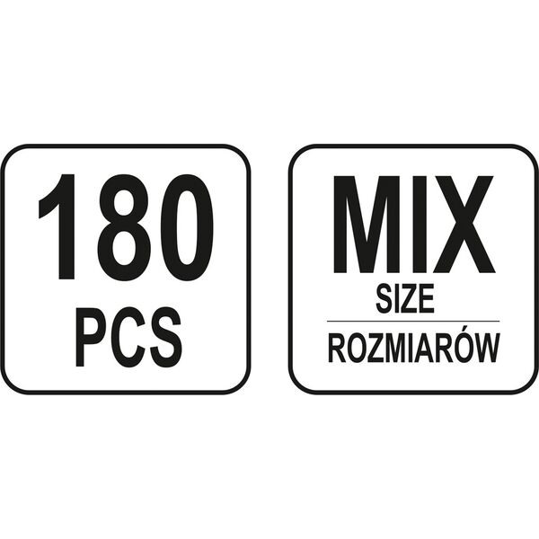 Yato Zestaw przelotek gumowych 180szt. mix (YT-06878) 3151954 5900001377031