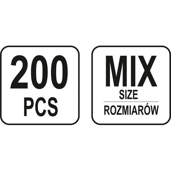 Yato zestaw sprężynek 200 sztuk mix (YT-06875) 3151955 5900001382455