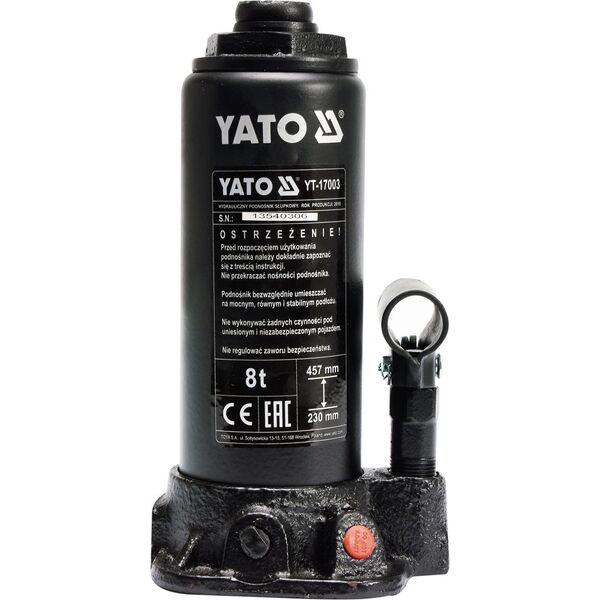 Yato Podnośnik hydrauliczny 8T słupkowy 230-457mm (YT-17003) 3157843 5906083170034