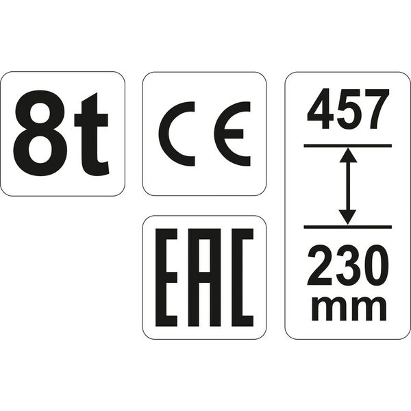 Yato Podnośnik hydrauliczny 8T słupkowy 230-457mm (YT-17003) 3157843 5906083170034