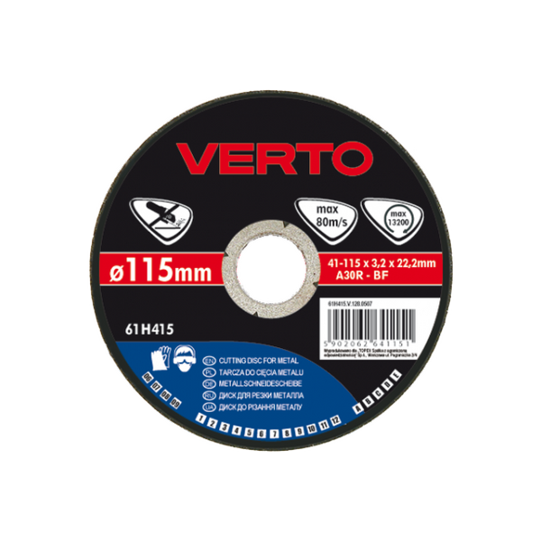 Verto Tarcza tnąca do metalu 115x1.5x22.2mm (61H530) 3161992 5902062615305