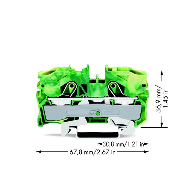 Wago Złączka 2-przewodowa PE 10x67,8mm żółto-zielona - 2010-1207 3163586 4017332076180