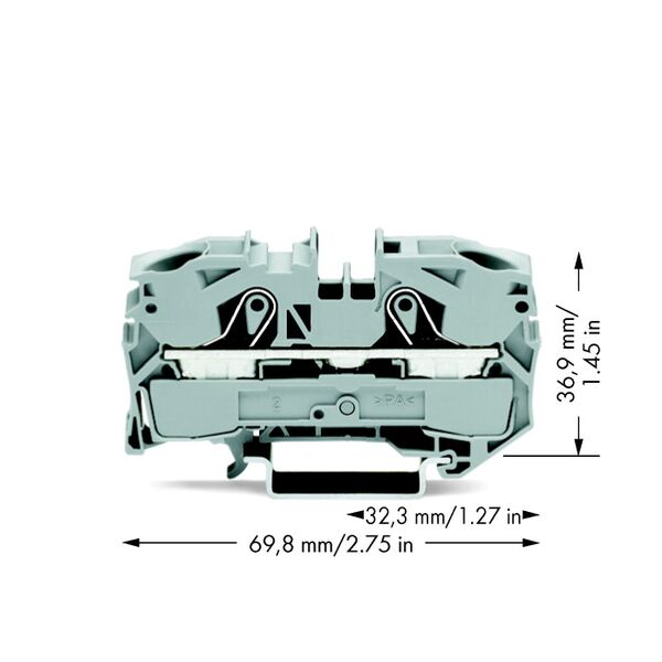 Wago Złączka przelotowa 2-przewodowa 36,9x69,8mm szara - 2016-1201 3163590 4017332076494