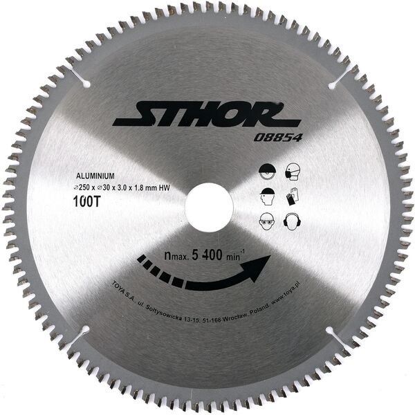 Sthor Piła tarczowa z węglikiem do aluminium 250x30mm 100z - 08854 3136549 5906083088544