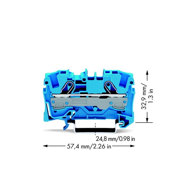 Wago Złączka przelotowa 2-przewodowa 32,9x57,5mm niebieska - 2006-1204 3163624 4017332999656