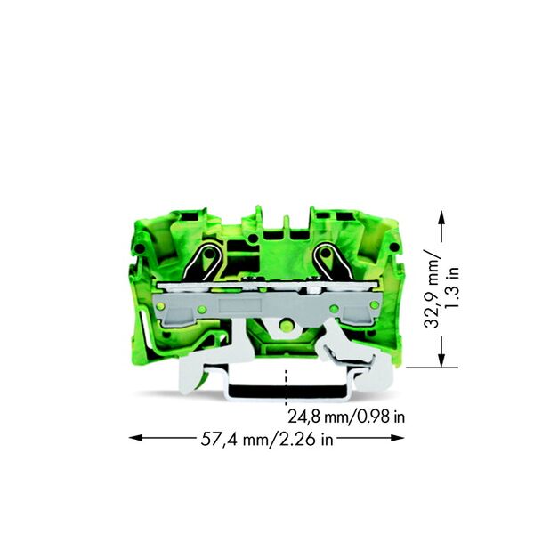 Wago Złączka przelotowa 2-przewodowa 32,9x57,5mm żółto-zielona - 2006-1207 3163625 4017332999670