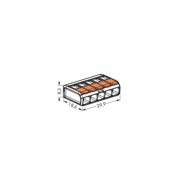 Wago Złączka uniwersalna 5x4mm2 przezroczysto pomarańczowa z dźwigniami (221-415) 3165061 4050821808459