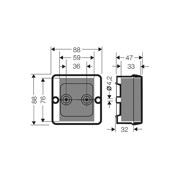 Hensel Puszka odgałęźna 88x88x48mm szara - DE 9320 Z 3167077 4012591606598