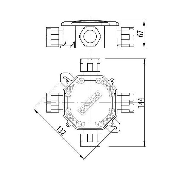 Pawbol Puszka n/t IP67 4xPG21,5 5 zacisków 27P szara A.0036 3169766 5907484330362