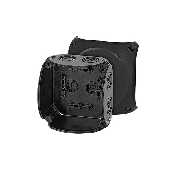 Hensel Puszka odgałęźna zewnętrzna 104x104x70mm IP66/67 czarna - KF 0400 B 3167067 4012591121749