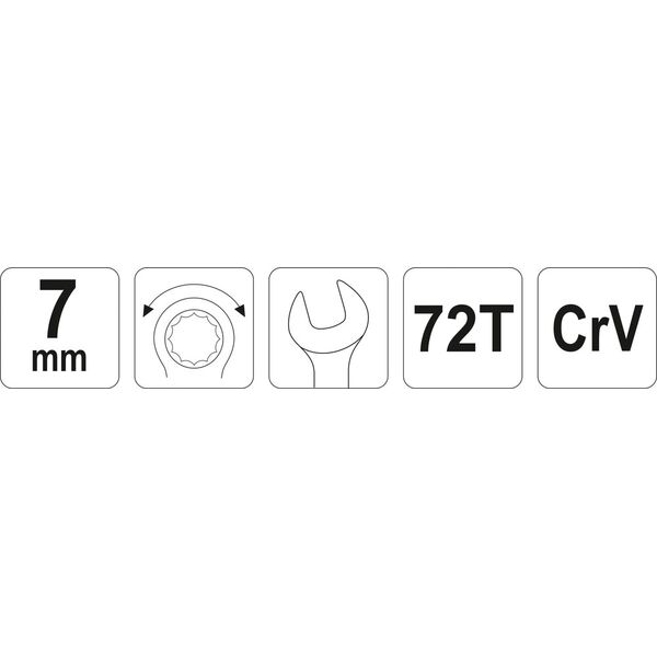 Yato Klucz płasko-oczkowy z grzechotką 7mm (YT-01907) 3171357 5906083019074
