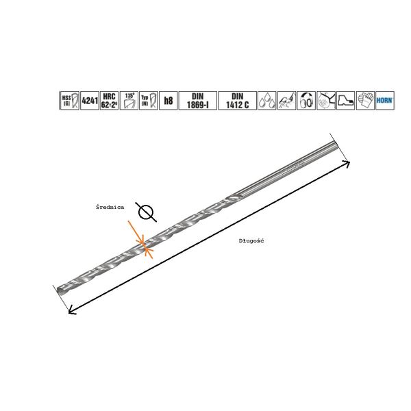 Wiertło Art-Pol do metalu HSS walcowe 8mm  (AR53980) 3171908 5900171539802