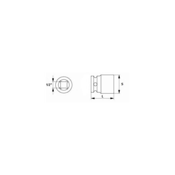 Jonnesway Nasadka udarowa 6-kątna 1/2" 21mm (S03A4121) 3173029 4719152103410