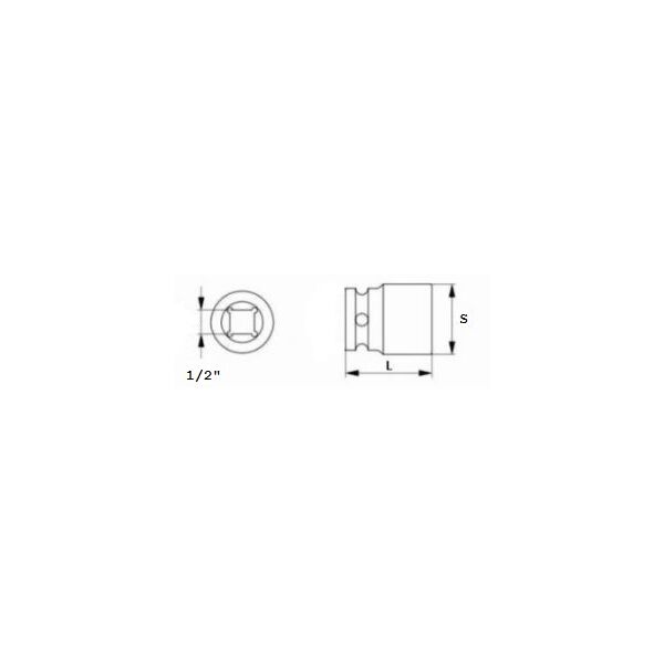 Jonnesway Nasadka udarowa 6-kątna 1/2" 26mm długa (S03AD4126) 3173088 4719152190625