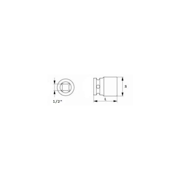 Jonnesway Nasadka 6-kątna 1/2" 34mm (S04H4134) 3173339 4719152191349