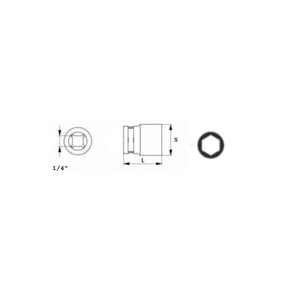Jonnesway Nasadka 6-kątna 1/4" 7mm długa (S04HD2107) 3173369 4719152121070