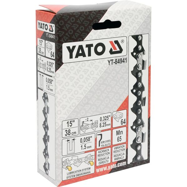 Yato Łańcuch tnący 15" 64 ogniw dopił 0,325" pół dłuto (YT-84941) 3179893 5906083849411