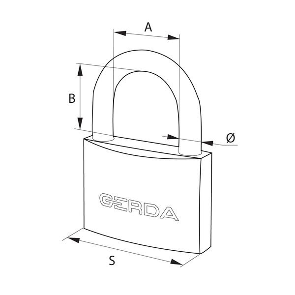 Gerda Kłódka mosiężna 30mm + 3 klucze 3183223 5903373000682