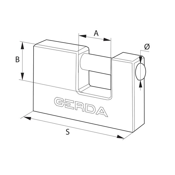Gerda Kłódka trzpieniowa mosiężna 65mm + 3 klucze 3183228 5903373005380