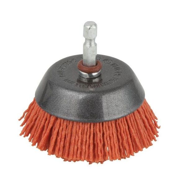 Wolfcraft Szczotka nylonowa doczołowa 65mm trzpień 6mm czerwona (1506000) 3183827 4006885150607