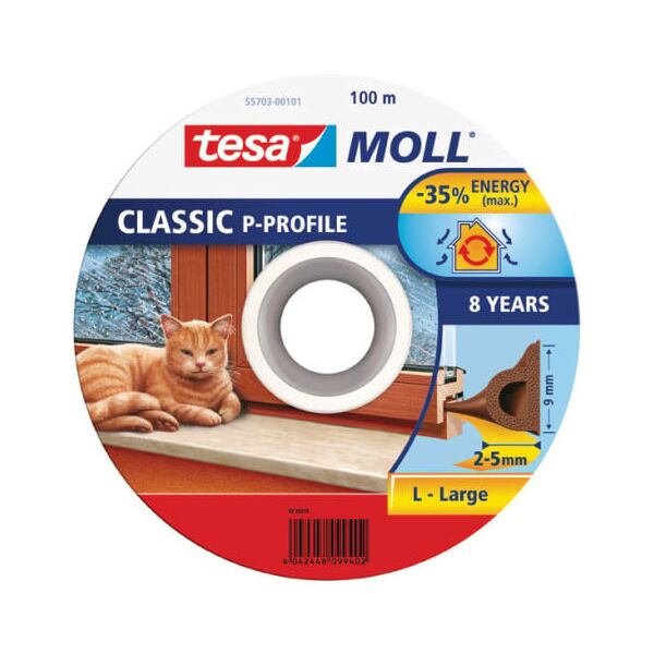 Tesa Uszczelka gumowa 9mm profil P brązowa 100m (5570301) 3182728 4042448099402