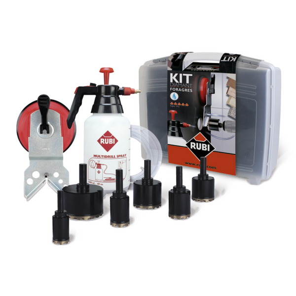 Rubi Zestaw Foragres do wiercenia na mokro koronki 20-65mm prowadnica hydronetka walizka (50903) 3185862 8413797509038