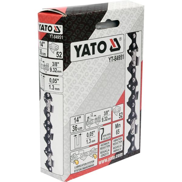 Yato Łańcuch tnący do pilarek 14" podziałka 3/8" 0,05" pół dłuto (YT-84951) 3190659 5906083849510