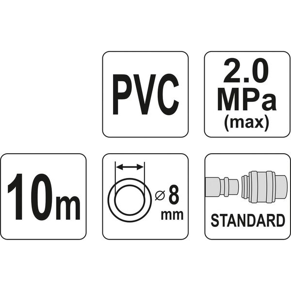 Yato Wąż pneumatyczny w rolce 8mm 10m (YT-24220) 3191542 5906083242205