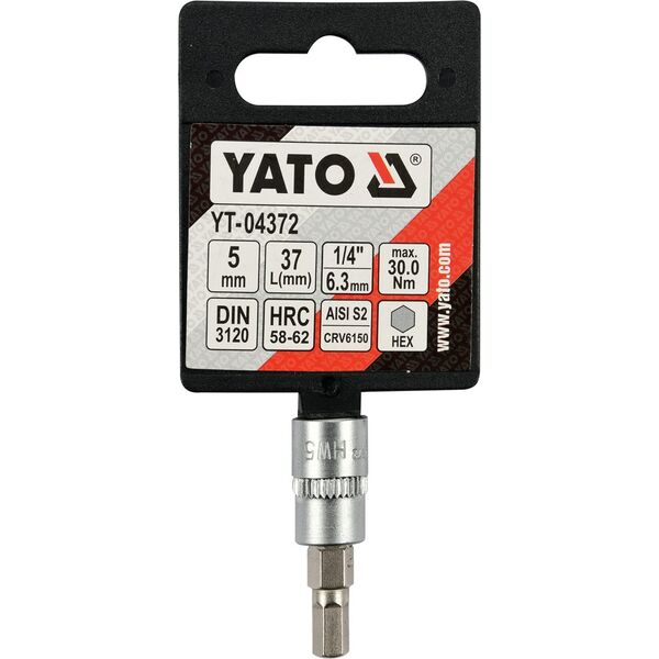 Yato Nasadka trzpieniowa imbusowa hex 1/4" H5 x 37mm (YT-04372) 3228352 5906083043727