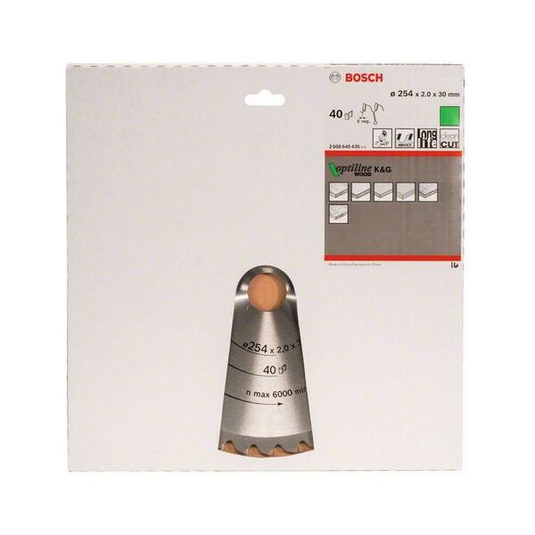 Bosch Tarcza pilarska Optiline Wood 254 x 30mm 40z (2608640435) 3233900 3165140314442