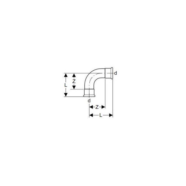 Geberit Kolano 90° Mapress Kupfer Gas 28mm (34503) 3238044 4024723345039